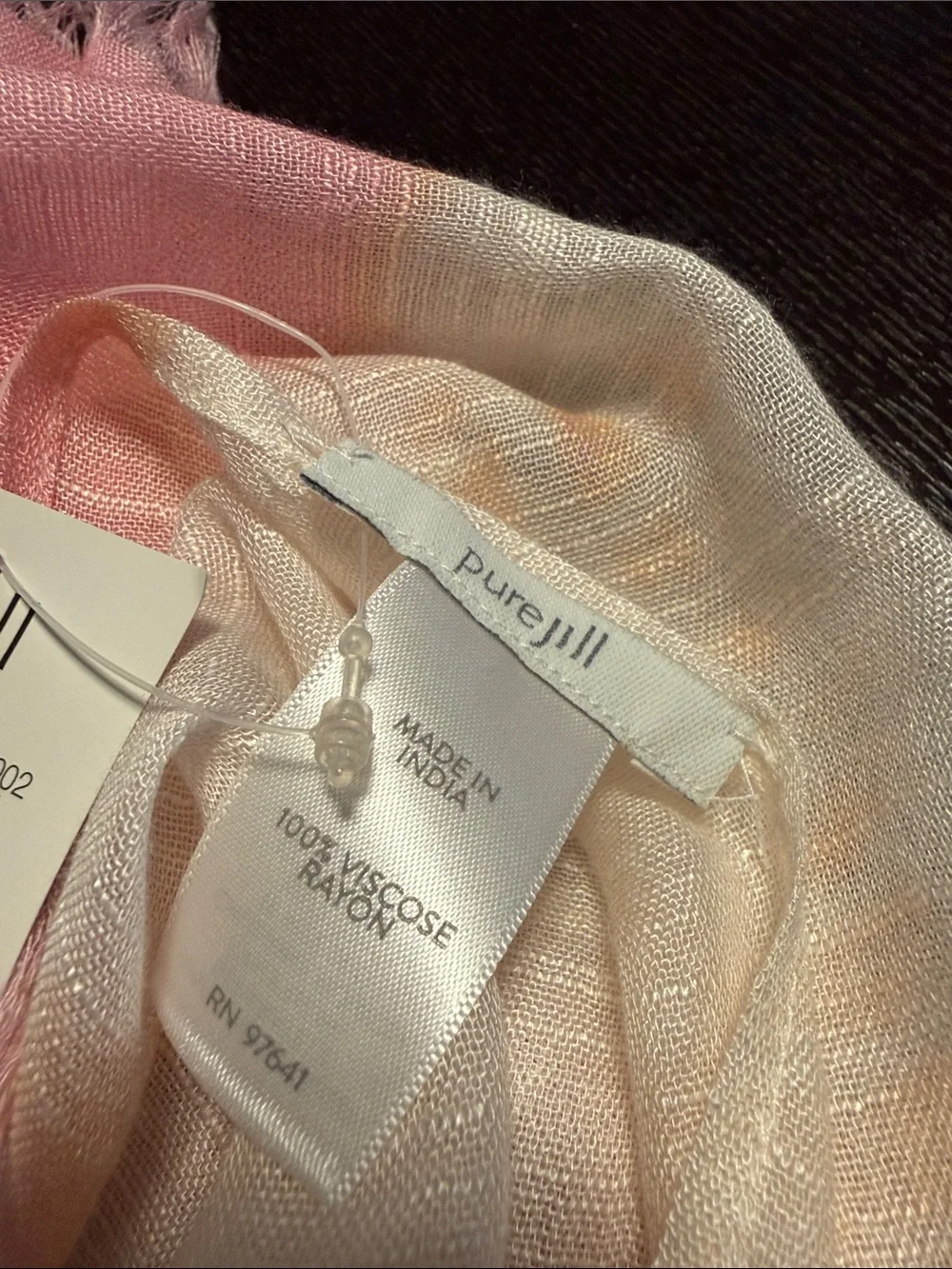 J.Jill Pure Jill Light Pink and Cream Women's Lightweight Scarf